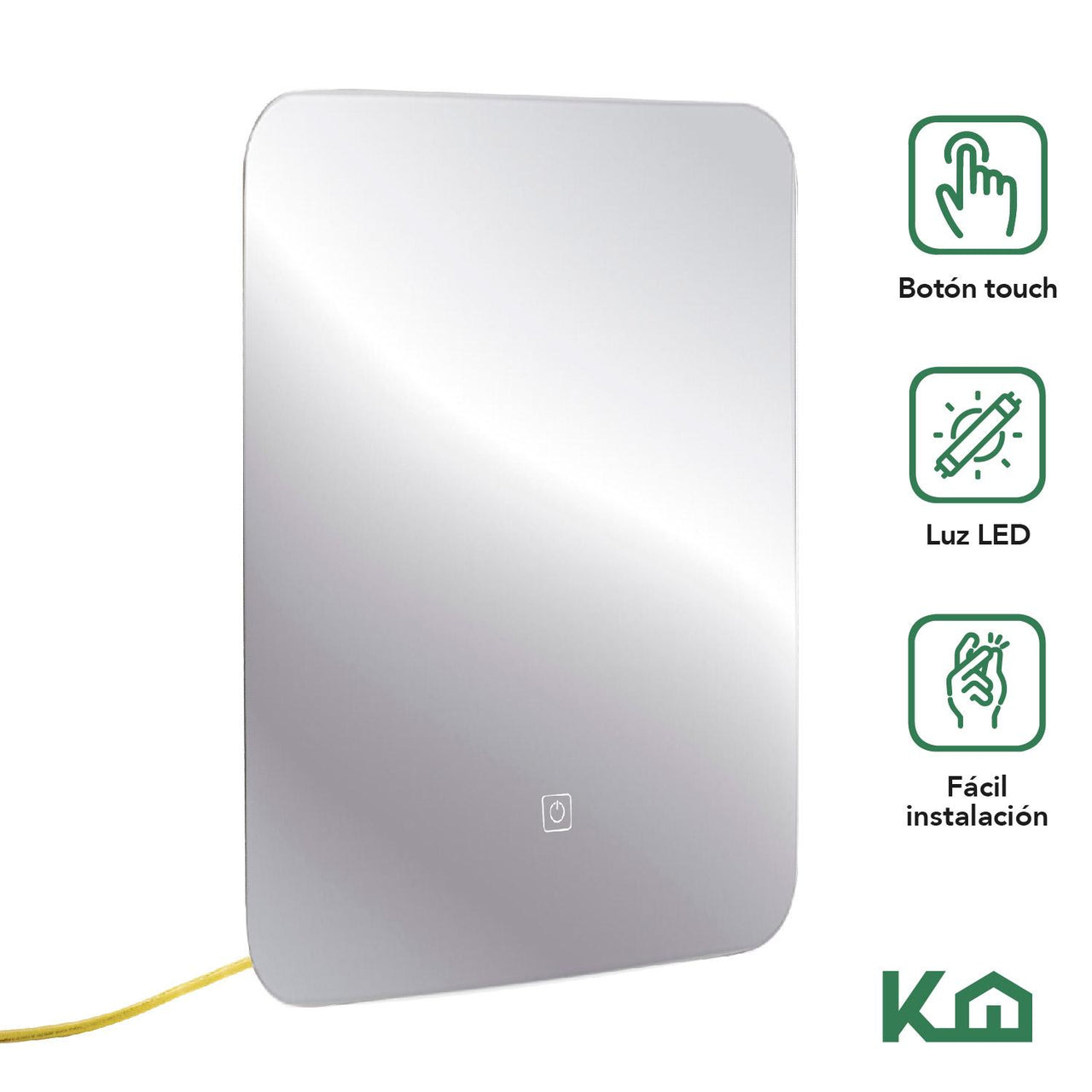 Espejo Kit Para Baño Con Luz Led Sistema Touch