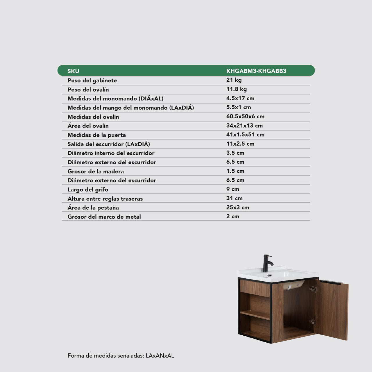 Mueble Gabinete Para Baño Lavamanos Lavabo Ovalin Con Repisa