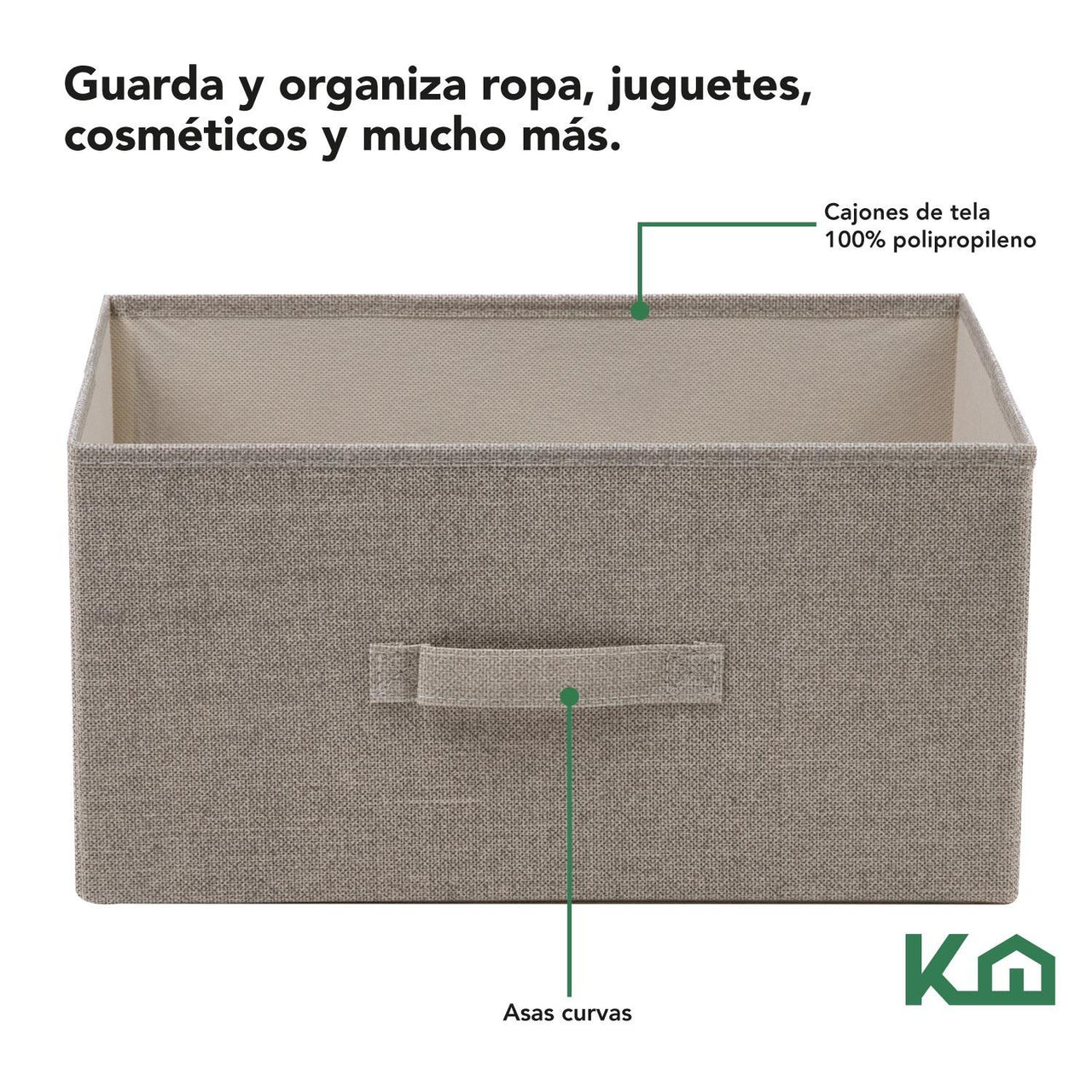 Comoda Cajonera con 2 Cajones Buro Mueble de Tela Madera