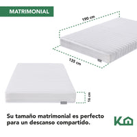 Thumbnail for Colchon 16 cm resortes Matrimonial Blanco