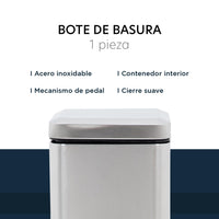 Thumbnail for Bote de Basura Acero Inoxidable Metalico Basurero Cocina 6 Litros