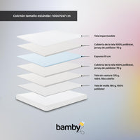 Thumbnail for Corral Cuna De Bebe Plegable Con Colchon Impermeable 100 x 70 CM