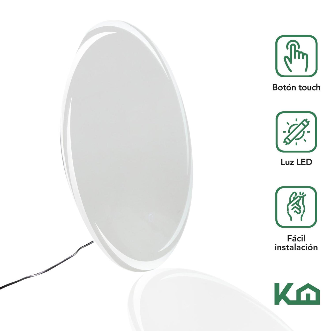 Espejo Kit Para Baño Con Luz Led Sistema Touch