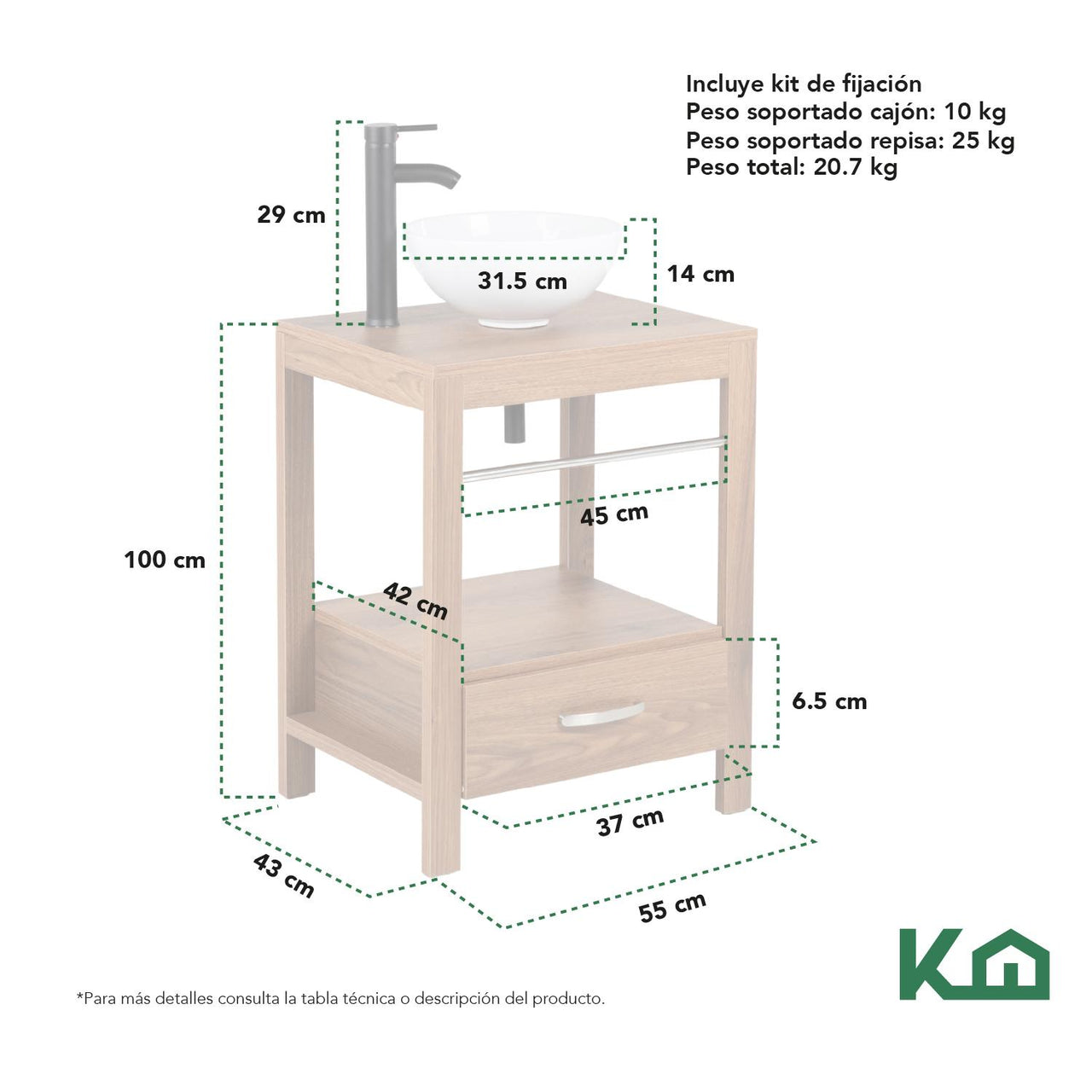 Mueble Gabinete Para Baño Lavamanos Lavabo Ovalin Toallero