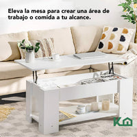 Thumbnail for Mesa de Centro Elevable De Madera Con Compartimento Oculto