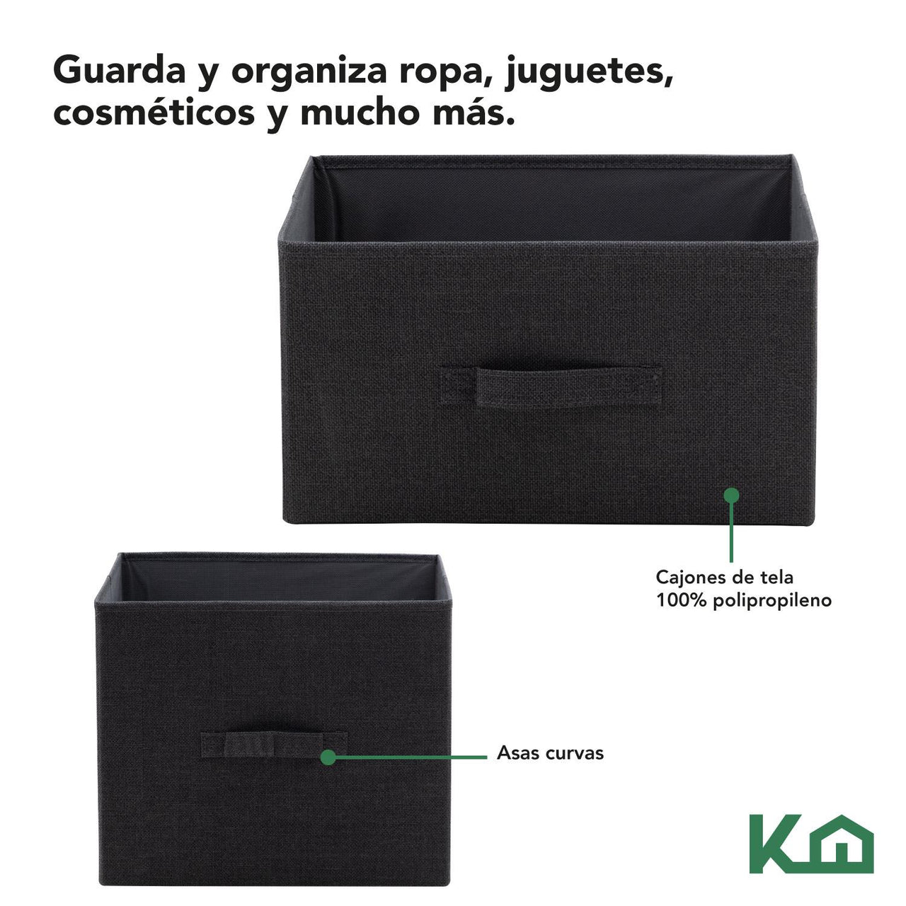 Comoda Cajonera 5 Cajones Mueble Organizador de Tela Madera