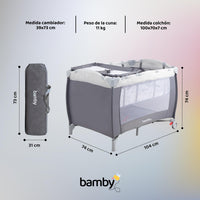 Thumbnail for Corral Cuna De Bebe Plegable Con Colchon Impermeable 100 x 70 CM