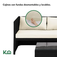 Thumbnail for Sala Exterior Esquinera Izquierda Mueble Jardín Ratan Sofa