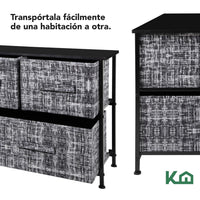 Thumbnail for Cómoda Cajonera de 5 Cajones Mueble Organizador Tela Madera