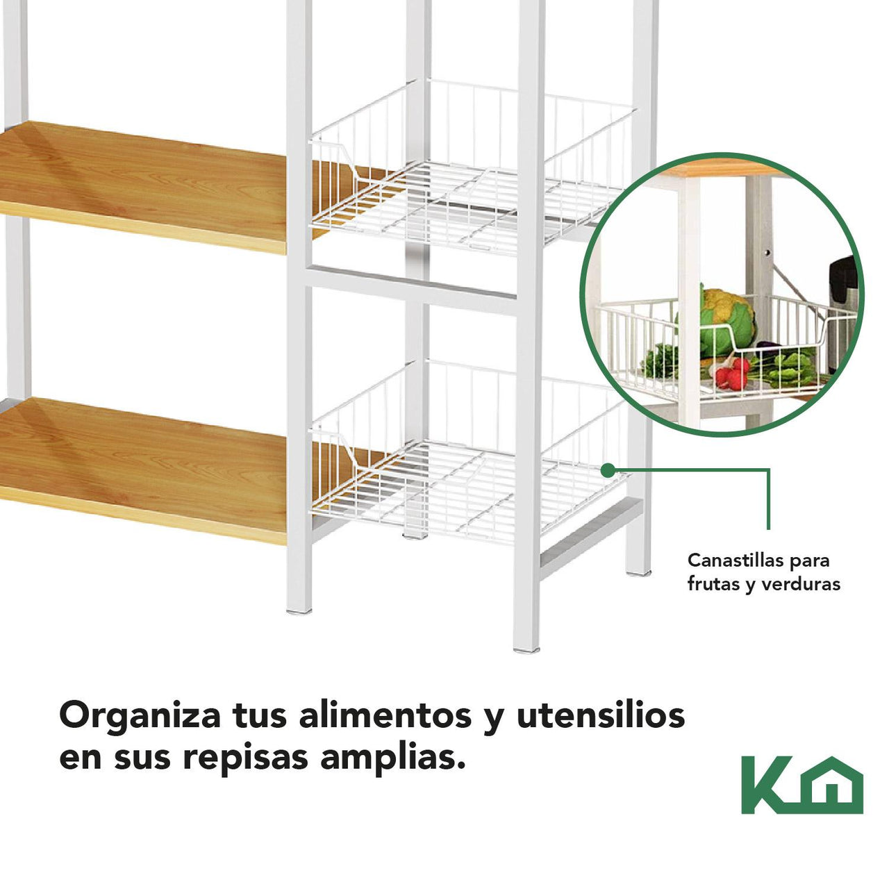 Rack Mueble Con Repisas Multiusos Horno De Microondas Cocina