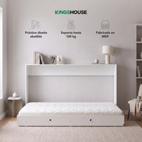 Thumbnail for Base Cama Individual Abatible Blanca KingsHouse Desmontable