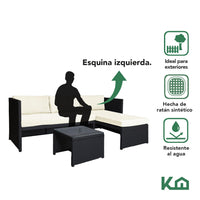 Thumbnail for Sala Exterior Esquinera Izquierda Mueble Jardín Ratan Sofa