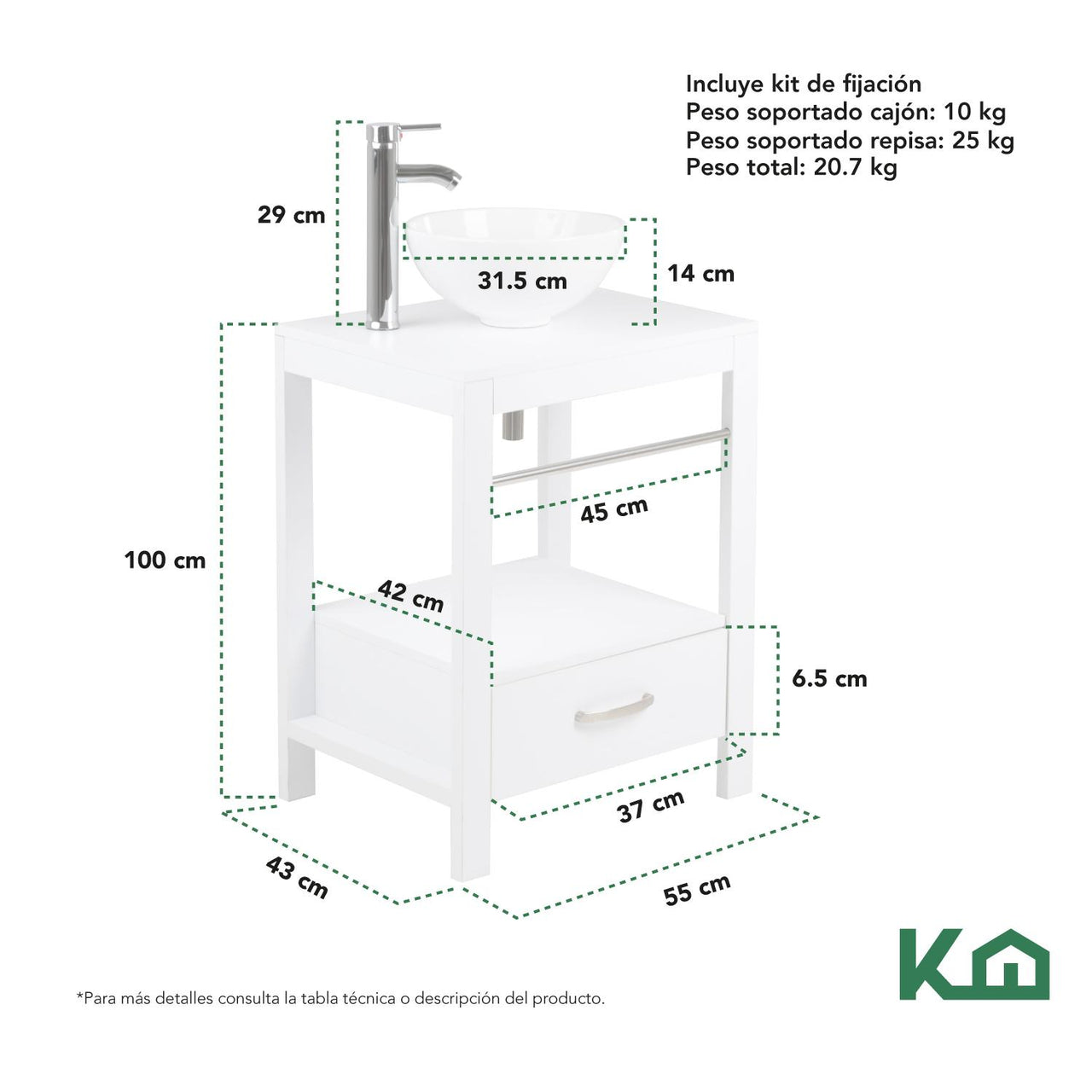 Mueble Gabinete Para Baño Lavamanos Lavabo Ovalin Toallero