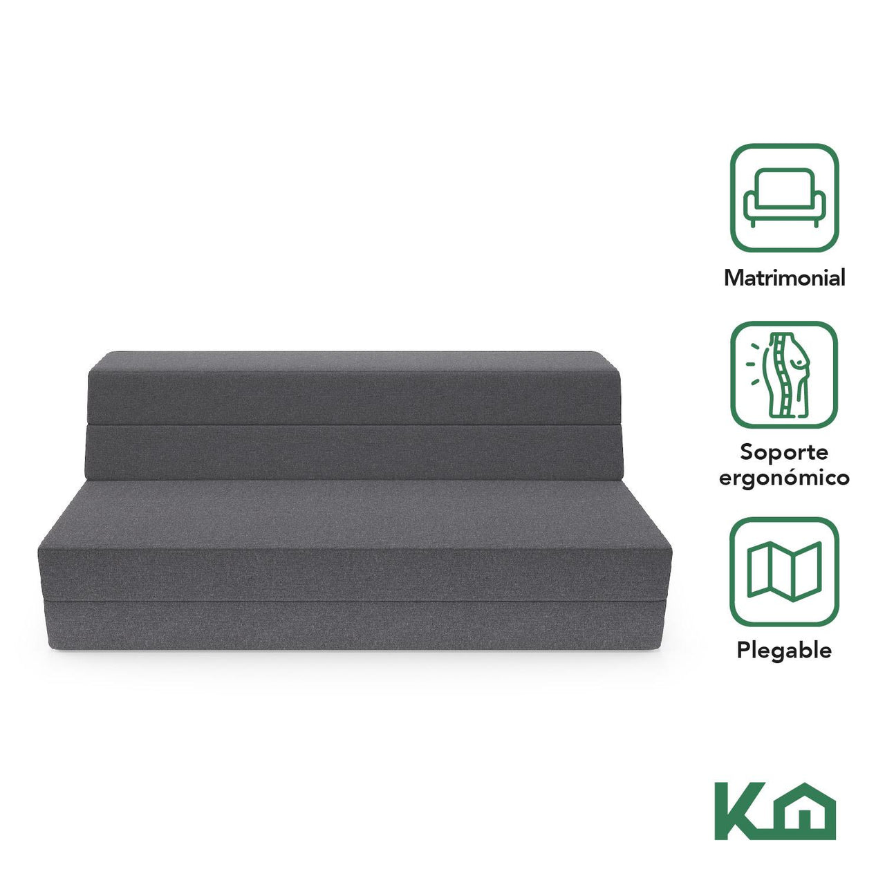 Sofa Cama Sillon Plegable Matrimonial 2 en 1 Colchón Sala