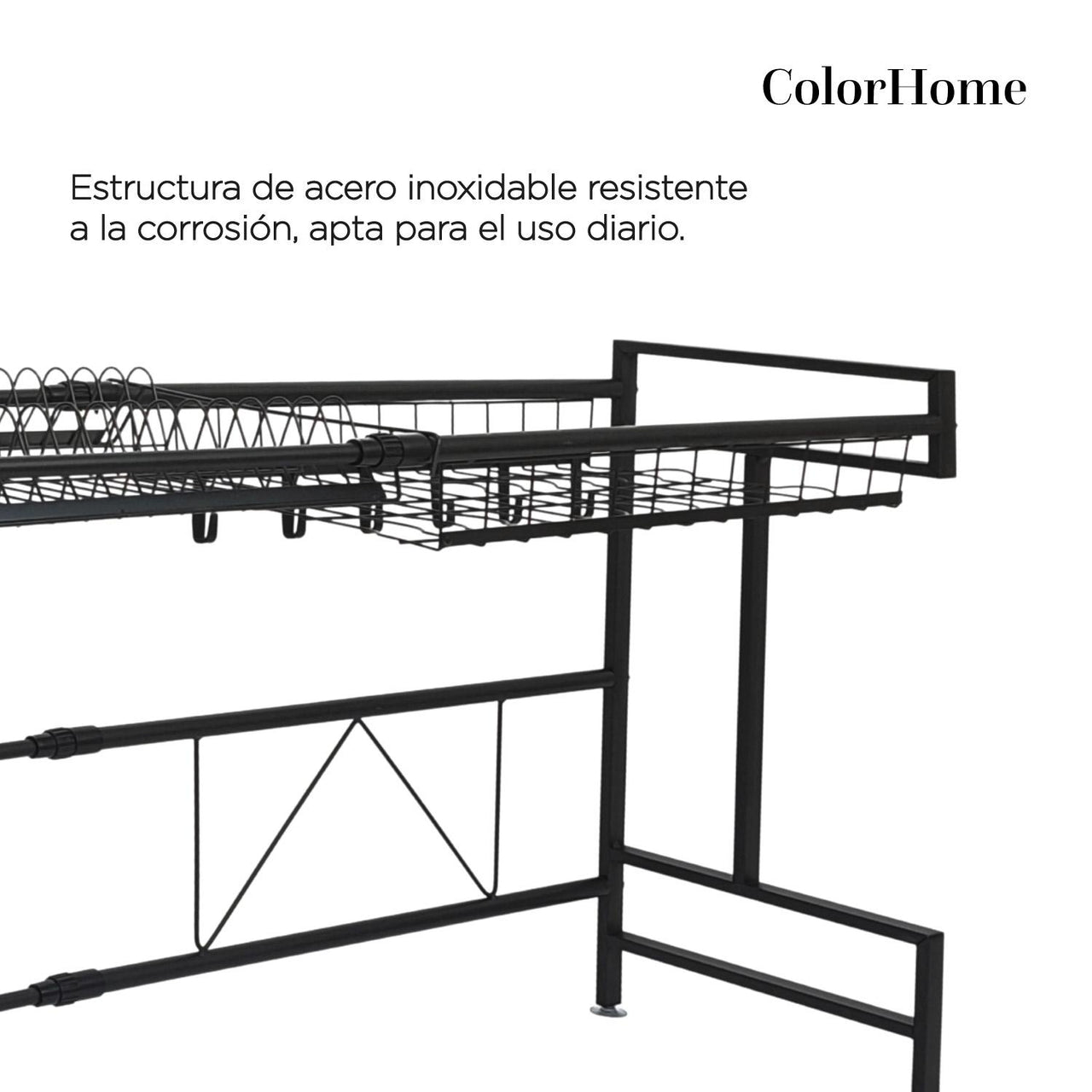 Escurridor De Platos 1 Piso Acero Inoxidable Para Fregadero