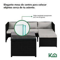 Thumbnail for Sala Exterior Esquinera Izquierda Mueble Jardín Ratan Sofa