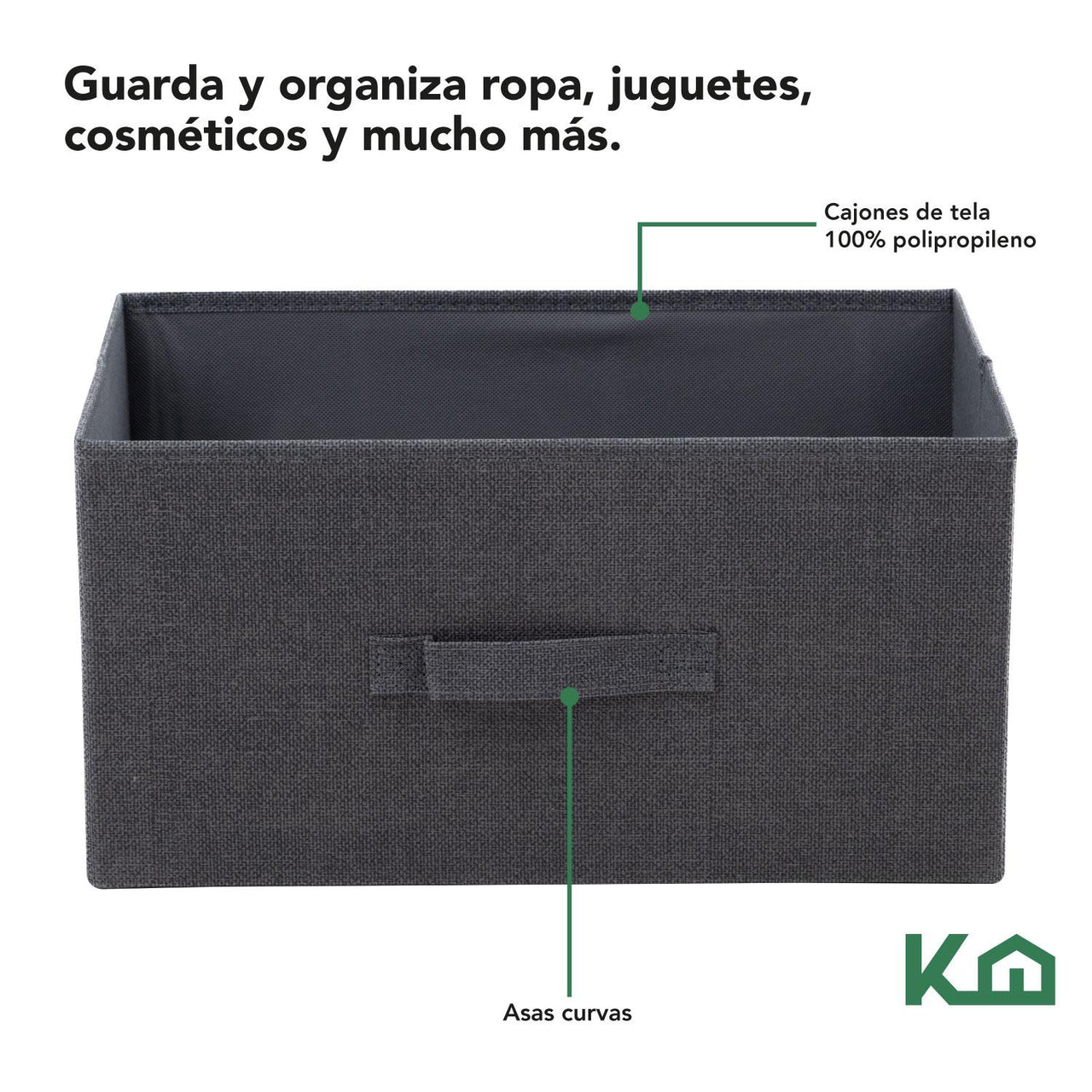 Comoda Cajonera con 2 Cajones Buro Mueble de Tela Madera