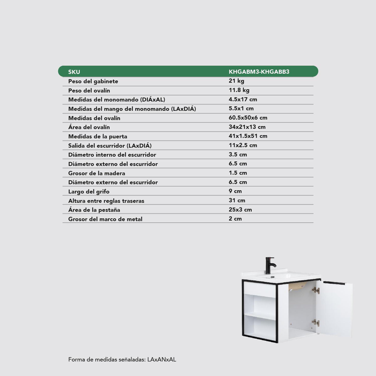 Mueble Gabinete Para Baño Lavamanos Lavabo Ovalin Con Repisa