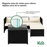 Thumbnail for Sala Exterior Esquinera Izquierda Mueble Jardín Ratan Sofa