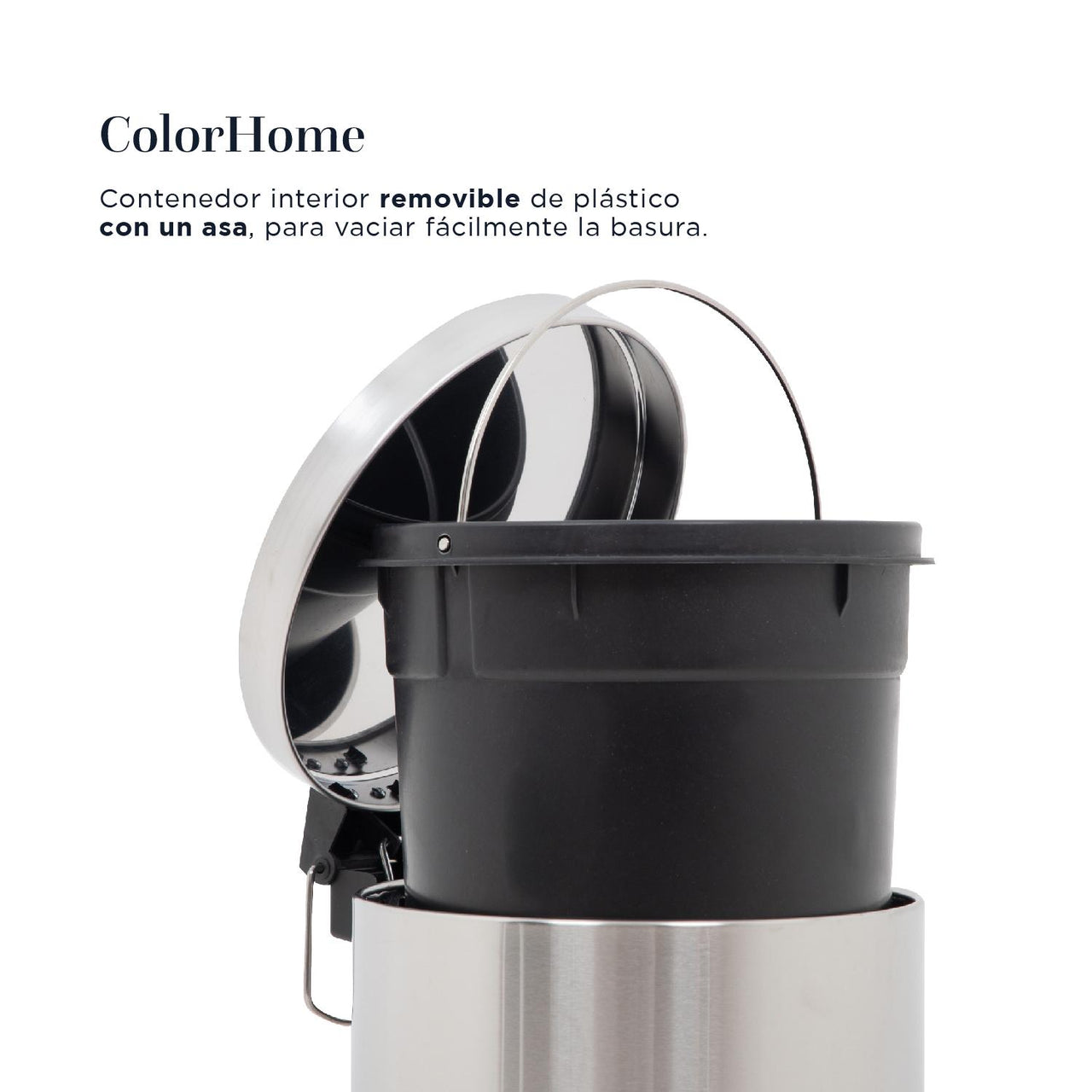 Bote de Basura Con Pedal Acero Inoxidable Metalico Cocina 7 Litros