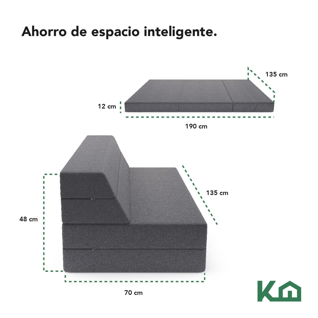 Sofa Cama Sillon Plegable Matrimonial 2 en 1 Colchón Sala