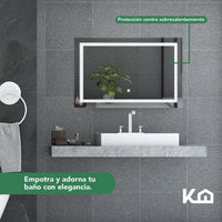 Thumbnail for Espejo Con Luz Led Rectangular Encendido Touch Baño Pared